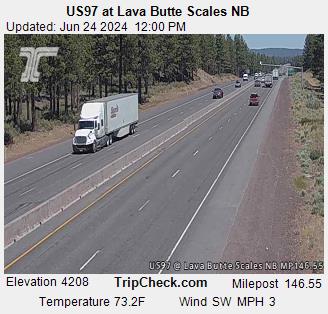 Traffic Cam US 97 at Lava Butte Scales NB
